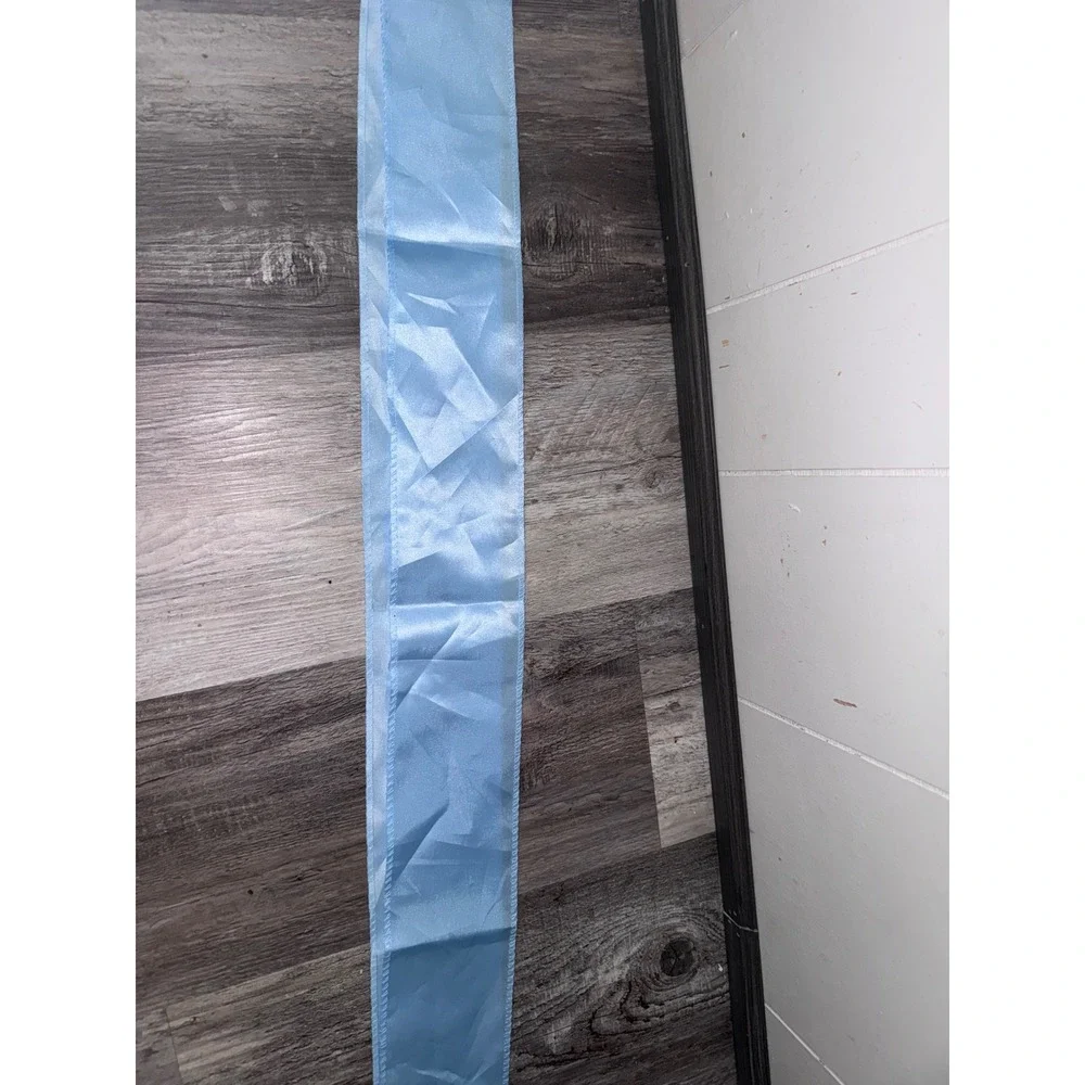Mommy To Be Baby Shower Sash Light Blue Satin Glitter Script Gender Reveal